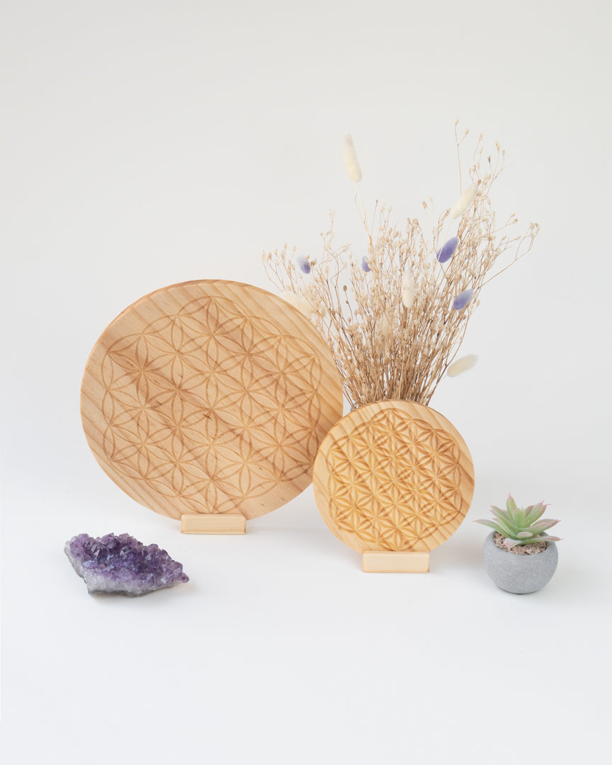 Rejilla de madera: Flor de la vida