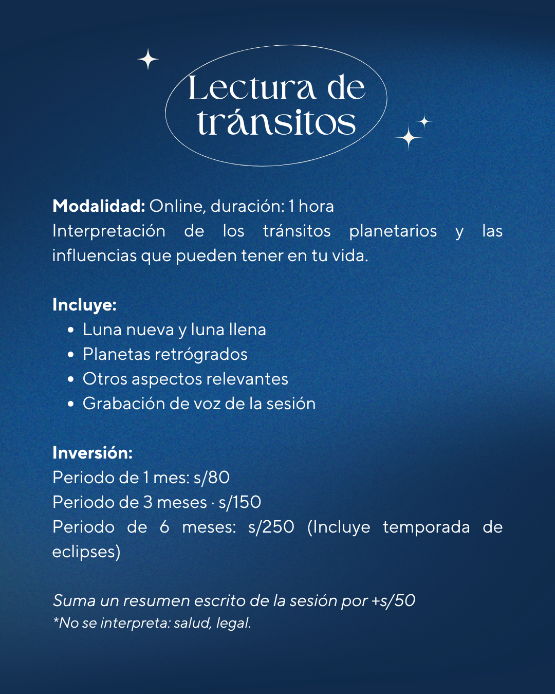 Lectura de Tránsitos
